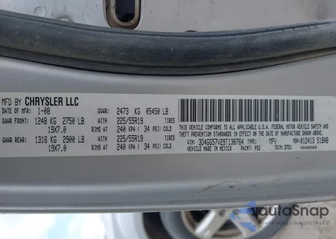 2009 Dodge Journey Sxt z USA, uszkodzony, nr VIN 3D4GG57V29T138764